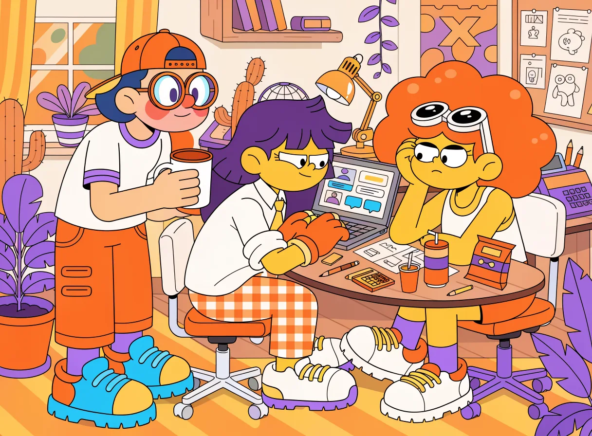 Creative team working in a modern design studio